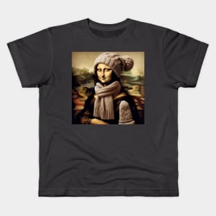 Mona Lisa Inspired - Funny Winter Kids T-Shirt